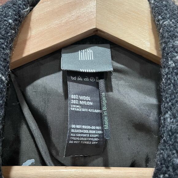 Lilith Gray Wool Blend Open Front Jacket Size Medium 40 - Picture 3 of 6